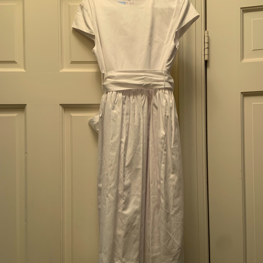 Girls White bella bliss Size 8 cotton bridesmaid or first communion dress